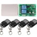 FYZ1130 AC 85V 110V 220V 2CH Relay Receiver Module + RF 433mHz 4-button Remote Control