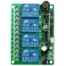 FYZ1425 433M Universal Wireless Remote Control Switch DC12V 4 Way Relay Receiving Module + RF Remote Launch Remote Control