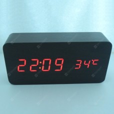 Wooden Clock Voice Control Wood Clock Alarm Clock Digital Alarm Clock