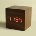 Sound Control Wood Clock LED Luminous Display Electronic Mute Alarm with Temperature Display
