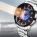 6.11 Men Casual Calendar Stainless Steel  Photoelectric Conversion Energy Saving Military Wristwatch